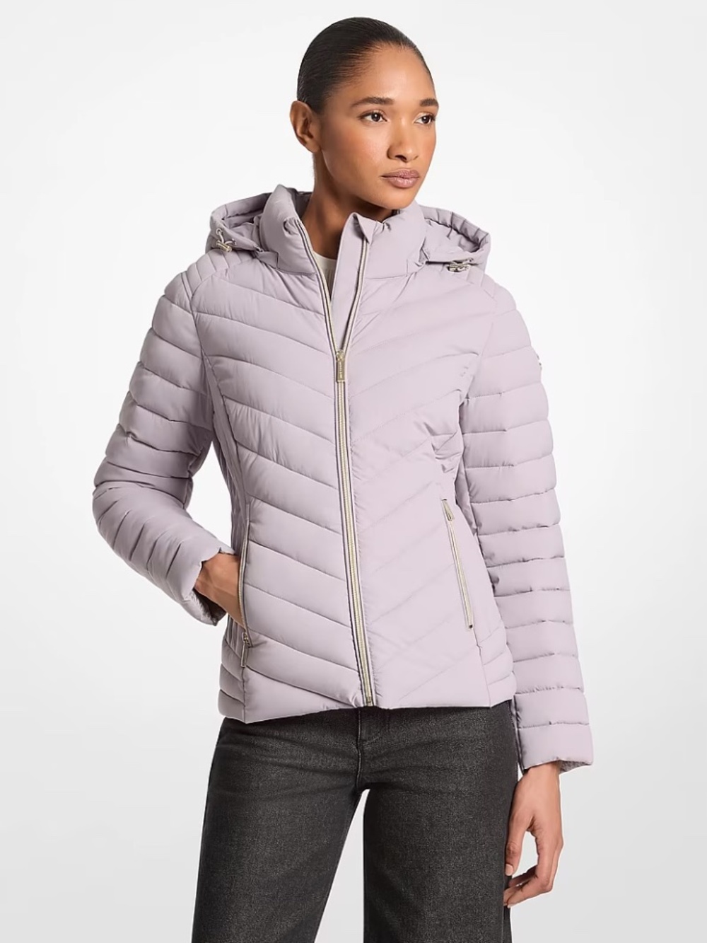Packable Puffer Jacket-Micheal Kors- Women's XXL- Lilac-NWT